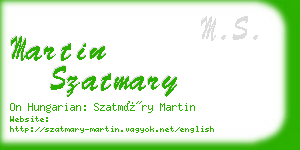 martin szatmary business card